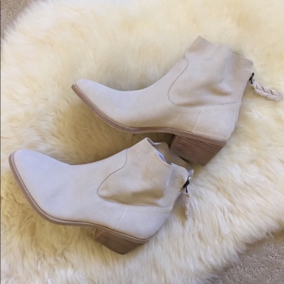 Joie Adria Slouchy Suede Ankle Booties In Latte - Picture 4 of 8